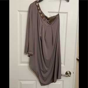 JS Boutique One-Shoulder Beaded Dress, size 4